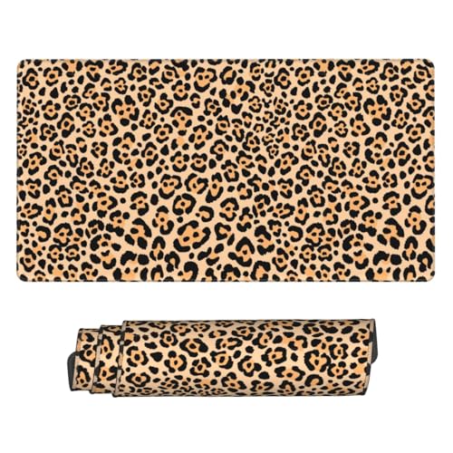 Cheetah Leopard Animal Print Large Extended Mouse Pads XL Mousepad with Stitched Edges Non-Slip Rubber Base Computer Keyboard Pad Desk Mat for Home Office Desk Decor, 29.5" X 15.8" - color: Leopard, size: 29.5L x 15.8W inches