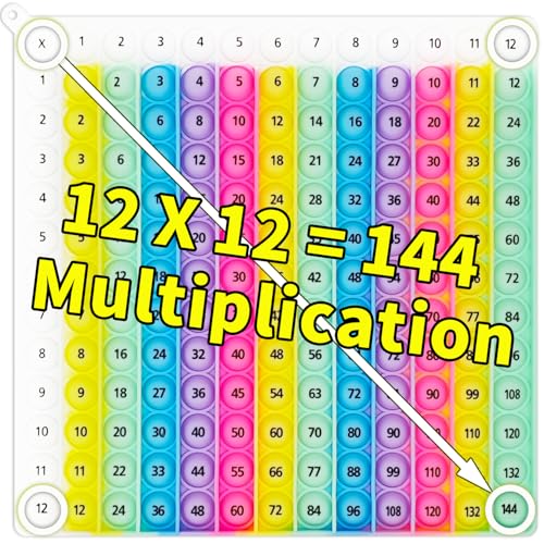 12x12 Multiplication Chart Pop Toy Board, Math Games for Kids, Educational Math Manipulatives, Classroom Learning Supplies, Stress Relief Fidget Toy for Kids & Adults with Anxiety - style: 12X12 Multiplication Chart Pop Toy