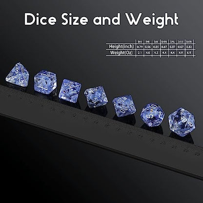 Peacock DND Dice, DNDND Resin Dice Set with Velvet Bag for Dungeons and Dragons D&D Role Playing Games and Tabletop Games（Peacock - color: Peacock