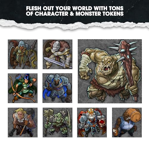 Dungeon Craft Castles & Keeps Terrain Set for DND & RPG Game - Adventure Games with 1000+ Double-Sided Dry/Wet Erase Tiles - Modular Castle Map Pieces for Tabletop Games & Battle Maps - style: Castles & Keeps