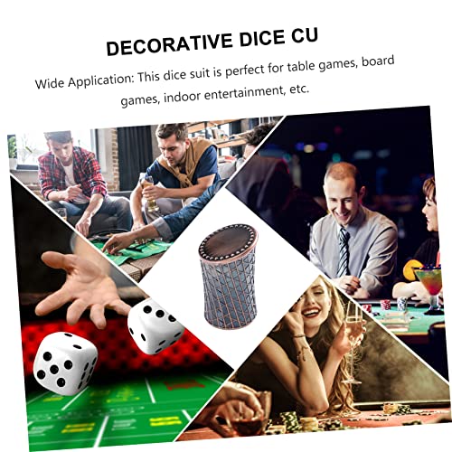 Yardwe 1pc Retro Dice Cup Unique Electroplated Dice Holder for Desktop Decor and Party Accessory Lightweight and Compact Design for and Storage