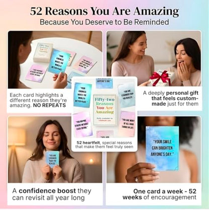 Isaac Liev Affirmation Cards for Women, Men & Teens – 52 Uplifting Positive Quotes & Inspirational Messages - style: Amazing Affirmation