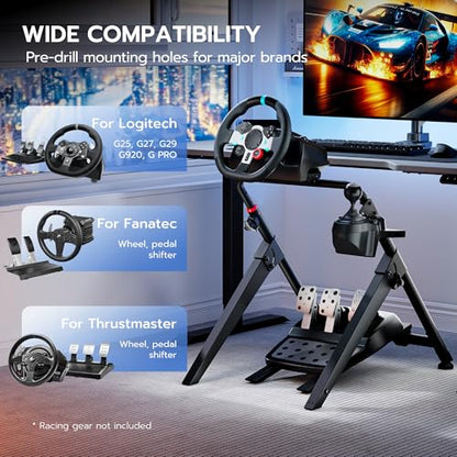 ARES WING Foldable Sim Racing Wheel Stand, Formula and GT Racing Simulator Cockpit Compatible with Fanatec, Thrustmaster, Logitech, Moza, Racing Games on PS5, PS4, Xbox and PC