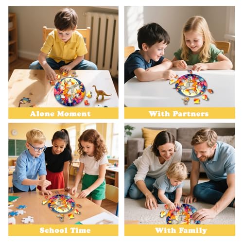 Animal Wooden Puzzles for Kids - Red Fox (11.4 * 11.4 in) | 50 Piece Puzzles for Kids Ages 6-8, Kids Puzzles with Unique Animal Shapes, Round Gift for Girls and Boys - color: Red Fox