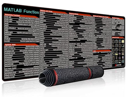 excovip Shortcuts Mouse Pad for Matlab-Extended Large Cheat Sheet Mousepad PC Office Spreadsheet Keyboard Mouse Mat Non-Slip Stitched Edge 80x30x0.2 cm 0458 - color: for Matlab