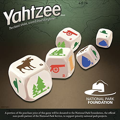 YAHTZEE National Parks Travel Edition | Classic Yahtzee Dice Game with a National Parks Theme | Perfect Travel Game for Families | Celebrate US National Parks Service | lawn-game-equipment