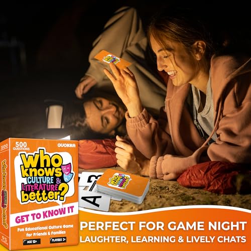 QUOKKA Board Games for Kids 8-12 and Family - Educational Card Game for Kids Age 12+ - Who Knows Culture and Literature Better? - 500+ Questions - Trivia for Family Game Night and Travel Fun - color: 08. Wkbculture
