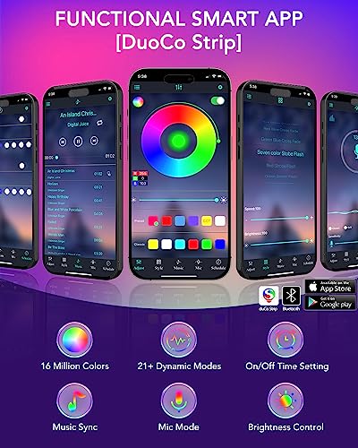 MATICOD LED Lights for TV, 16.4ft RGB Strip Lights for TV Behind 50-70in TV, Bluetooth APP Remote Control Music Sync TV Backlight for Bedroom Gaming Room
