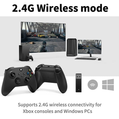Gamepad Controller with 2.4G Wireless Receiver for Xbox Serise X/S, Anti-Skid Rocker Gaming Handle with Headphone Jack & Share Button (red) - color: Red