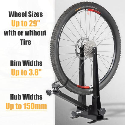 CyclingDeal Bicycle Wheel Truing Stand - Essential Maintenance Tool for Rim Truing with Heavy-Duty Base - Fits Wheel Sizes up to 29", Hub Widths up to 150mm