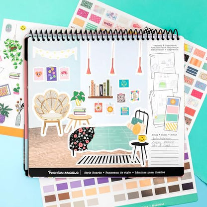 Fashion Angels Interior Design Sticker Stylist Set | Includes 20 Style Boards, 14 Sticker Sheets & 550+ Aesthetic Room Decor Stickers, Ideal for Kids & Girls - style: Custom