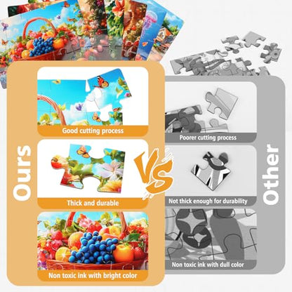 6 Pack 20 Large Piece Jigsaw Puzzles for Seniors with Dementia,Alzheimers Products for Elderly│Easy Memory Games, Cognitive Activities and Gifts for Patients in Nursing Homes(Landscape) - style: landscape