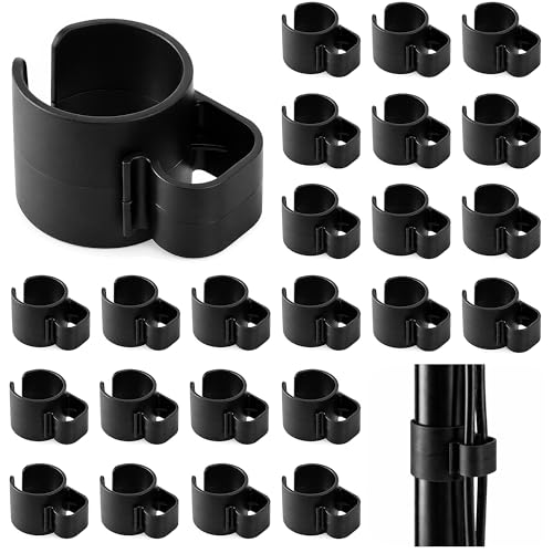 RUBII 24 Pcs 35mm Speaker Pole Cable Clips, Pole Cable Management Clips, Stand Poles Cable Clip for Studio Accessories Cords Wires Storage Organization - color: 24 Pcs