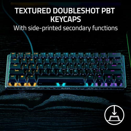 Razer Huntsman V3 Pro Mini 60% Esports Gaming Keyboard, Black | Analog Optical Switches, Razer Snap Tap, Rapid Trigger, Adjustable Actuation, Dual-Purpose Mod Keys, Doubleshot PBT Keycaps - color: Black, size: Mini 60%, style: 1000 Hz Polling