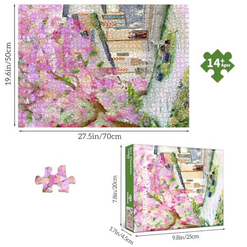 HUADADA-Flowers Bloom into a sea-Jigsaw Puzzles for Adults 1000 Pieces, Interlock Perfectly No Dust, Impossible Difficult Hard Fun 1000 Piece Jigsaw Puzzles for Adults-1:1 Poster - color: Flowers Bloom Into a Sea