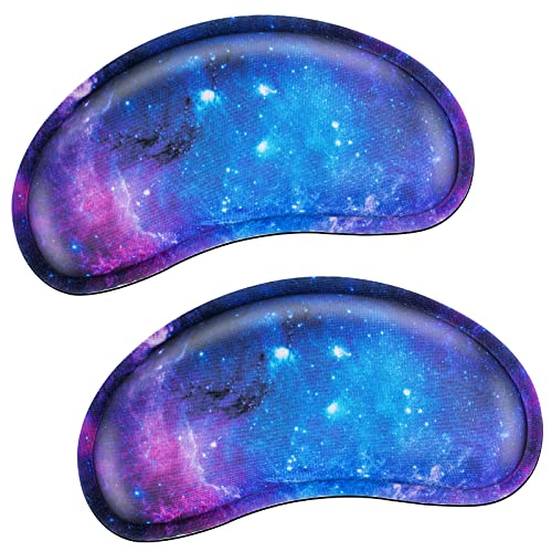 Mouse Wrist Rest, Canjoy 2 Pack Wrist Rest for Mouse Memory Foam Wrist Pad | Soft Fabric Mouse Wrist Rest Pad Support Cushion with Anti-Skid Rubber Base,Ergonomic Pain Relief Mouse Hand Rest - color: Blue Galaxy