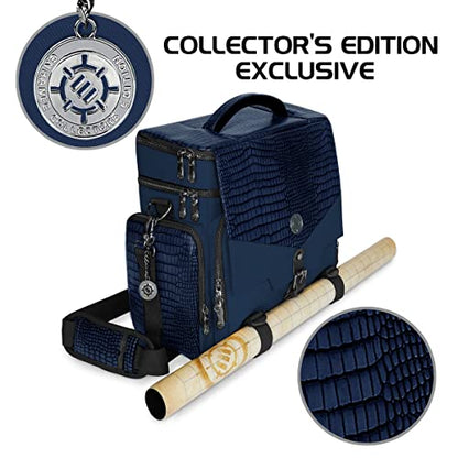 ENHANCE Travel Bag for DND Collector's Edition, Bag Compatible with Dungeons and Dragons, Battle Mat Holder, Dice Pockets and Accessories, Carry 4-8 Books (Blue Dragon) - color: Dragon Blue