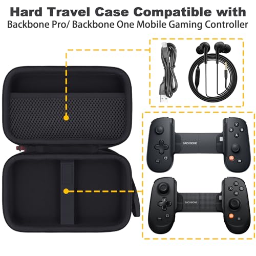 khanka Case for Backbone Pro/Backbone One iOS Mobile Gaming Controller,Carrying Case Compatible with Backbone Pro/One iOS Mobile Gaming Gamepad/Controller - color: Black