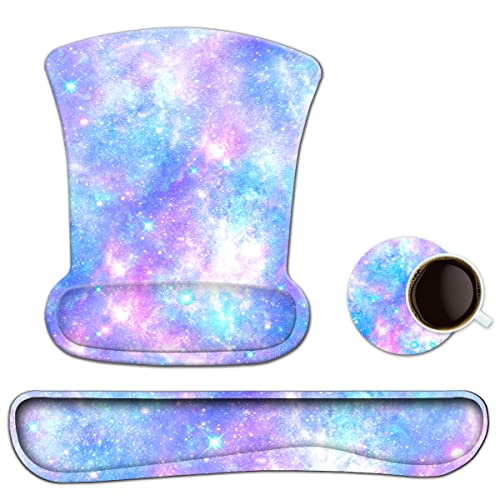 Keyboard Wrist Rest Mouse Pad Support, ToLuLu Gel Ergonomic Mouse Pads for Computer Laptop PC, Comfortable Durable Mousepad Keyboard Wrist Rests for Easy Typing Pain Relief, Romantic Starry Night Sky - color: Romantic Starry Night Sky