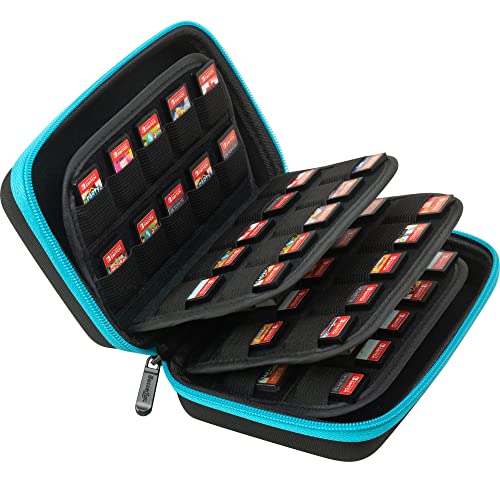 ButterFox 80 Switch Game Case for Nintendo Switch, Switch Game Card Storage Holder or SD Memory Card Case (80 Turquoise/Black) - color: Turquoise/Black, size: 80