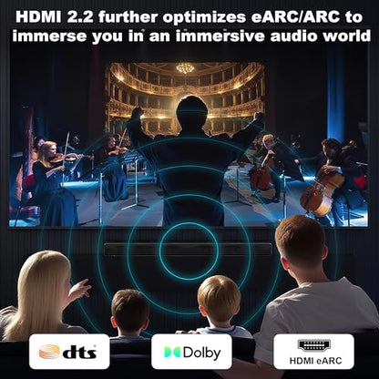 16K 10K 8K HDMI 2.2 Cable 1.6FT, 96Gbps Ultra High Speed HDMI Braided Cord, Support 16K@60Hz 12K@120Hz 10K@30Hz HDCP 2.2&2.3, Dynamic HDR,eARC,DTS:X, for Roku TV/HDTV/PS5/Xbox/Blu-ray - size: 0.5M/1.6Feet
