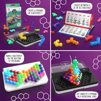 SmartGames IQ Six Pro Travel Game for Kids and Adults, a Skill-Building Brain Game - Brain Teaser for Ages 8 & Up, 120 Challenges in Travel-Friendly Case