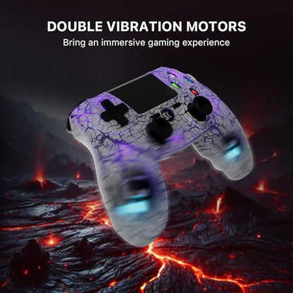 2 Pack Wireless Controller for PS4, With Adjustable RGB Lighting, 1000mAh Battery, Dual Vibration Motors, and 6-Axis Gyroscope, Gaming Controller Compatible with Playstation 4/Slim/Pro/PC/IOS/Android - color: Black and White