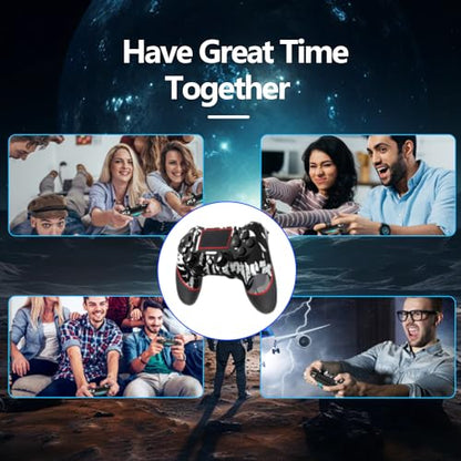 SZYUYU Wireless Controller for Ps4 Romote Compatible with Ps4/Slim/Pro/Windows PC, Controller for Ps4 with 3.5mm Audio Jack, Touch Pad,Six Axis Motion Control, Charging Cable (Black Skull) - color: Black Skull