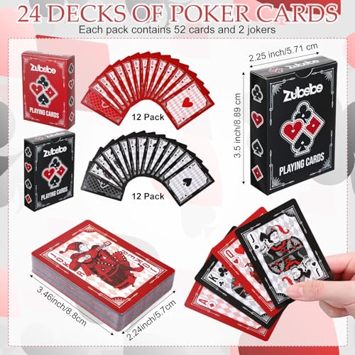 Zubebe 24 Pcs Dark Aesthetic Playing Cards Bulk, Deck Gothic Poker Cards Set, Black Red Card Deck for Party Game Night, Card for Adults Teens Gift