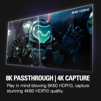 Elgato 4K Pro Internal Capture Card, 8K60 Passthrough | 4K60 HDR10 capture, HDMI 2.1, Up to 1080p240 recording, VRR support, Ultra-low latency, Dual PC setup compatible