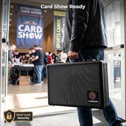 4 Row Graded Card Storage Box | Aluminum Slab Case Holds 150+ PSA BGS SGC CGC | Dual Combination Lock & TSA-Compatible Access | Sports, Baseball, TCG & Top Loader Organizer