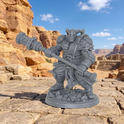 Fantasy Tabletop Unpainted Miniatures -32mm Rune Giants Duo AS1012 | 1:50 Miniature Game Role Playing RPG Accessory Dungeon Masters Boss Encounter - Giant Boss