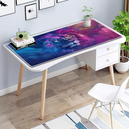 for MTG Playmat Non-Slip Rubber Play Mat with Storage Bag Combination, Ideal for Card Game Lovers TCG Play Mat, Blue and Purple Lion - color: Blue and Purple Lion