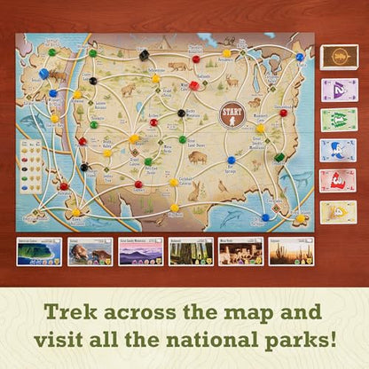 Underdog Games Trekking The National Parks - Award-Winning Family Board Game for Kids Ages 12+ - Easy to Learn, Fun Activities for 1-5 Players, Great for Family Bonding & for National Parks Lovers