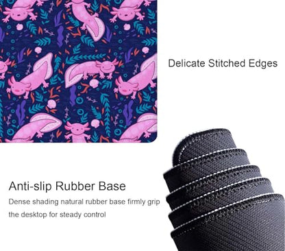 Axolotl Large Gaming Desk Mat - 31.5x11.8 inches Extended XL Big Cute Mouse Pad Waterproof with Non-Slip Base and Stitched Edges for Computer Keyboard - color: Axolotl