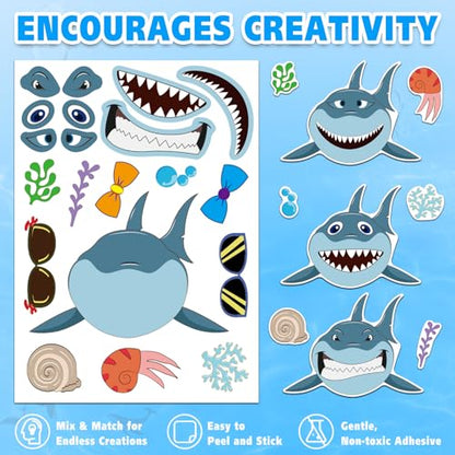 42 Sheets Ocean Animal Make-a-Face Stickers for Kids | Sea Creature Mix ’n Match Crafts for Party Favors & Classroom Activities - style: Ocean Animals