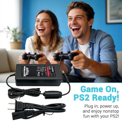 Power Supply for PS2, AC Adapter Charger Cable Cord for Sony PlayStation 2 PS2 Slim A/C 70000 Console