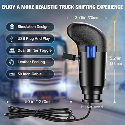 aikeec USB Gearshift Knob from a Man Truck ATS ETS for Logitech G29 G27 G25 G920 H Gearshift Shifter Knob for ATS ETS2 Games AI PC … | USB gear shift knob for ATS/ETS2 truck simulation, compatible with Logitech G25 G27 G29 G920 shifters for PC sim gaming