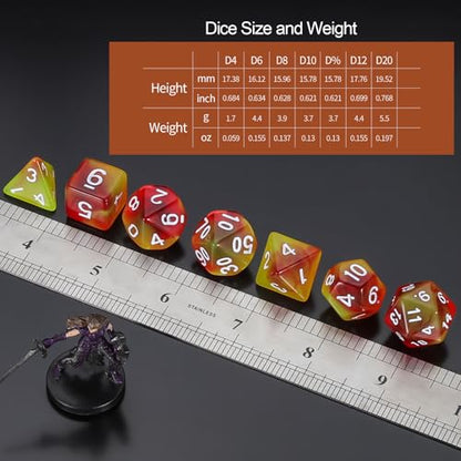 QMay DND Dice Set 15 X 7 Polyhedral Dice (105pcs) with 1 Large Flannel Bag, D&D Dice (D4 D6 D8 D10 D% D12 D20) for Dungeons and Dragons RPG MTG Table Games - color: 15 Sets-105pcs