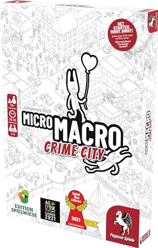 MicroMacro: Crime City - Board Game by Pegasus Spiele 1-4 Players – 15-45 Minutes of Gameplay – for Family Game Night – Kids and Adults Ages 12+ - English Version