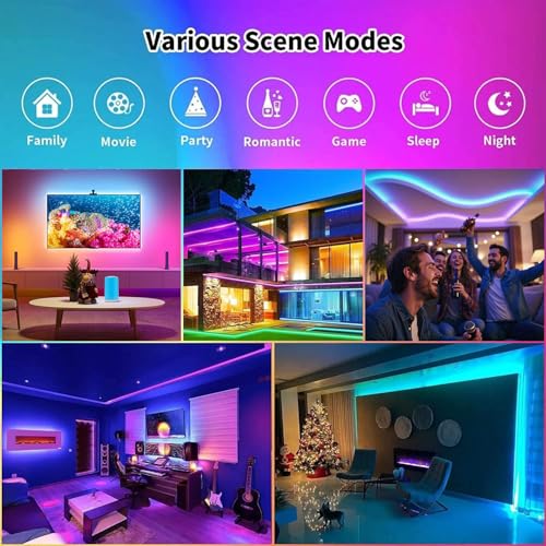 CHARKEE 25ft LED Strip Lights USB-Powered, Color Changing RGB LED Strip Lights for Bedroom/TV Backlight/Gaming Lighting, Music Sync SMD 5050 Flexible LED Lights with Remote/APP Control - size: Bluetooth 25ft USB Powered