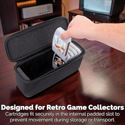 CASEMATIX N64 Game Cartridge Storage Case Compatible with 12 Nintendo 64 Game Cartridges, Retro Video Game Organizer with Padded Game Holder, Carry Handle and Zipper Closure for Game Collectors