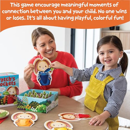 Peaceable Kingdom Patch's Pockets Color Matching Game for Toddlers | A fast, replayable board game. Includes 1 gameboard and 12 carrots.