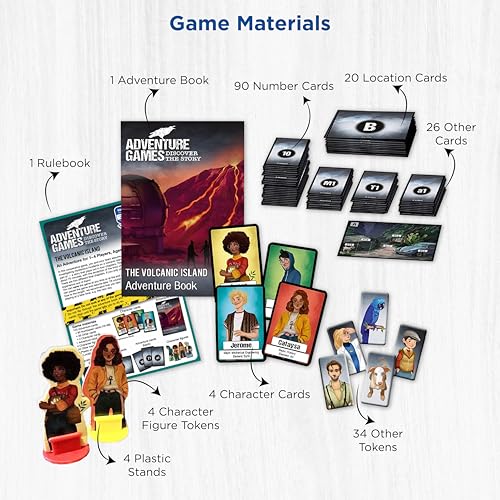 Adventure Games: The Volcanic Island | A Kosmos Game from Thames & Kosmos | Collaborative, Replayable Storytelling Game Experience for 1 to 4 Players | Ages 12+