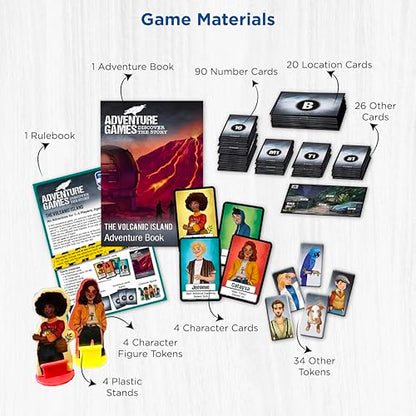 Adventure Games: The Volcanic Island | A Kosmos Game from Thames & Kosmos | Collaborative, Replayable Storytelling Game Experience for 1 to 4 Players | Ages 12+