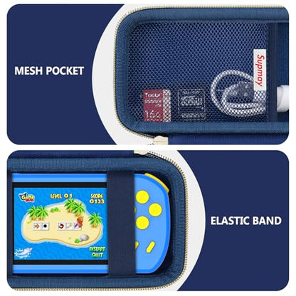 Supmay Carrying Case Compatible with CCTU / TEBIYOU Kids Handheld Games Preloaded 218 Retro Video Games, Portable Gaming Electronic Toys Storage Holder Travel Bag with Mesh Pocket for USB Cable, Blue - color: Blue Cube