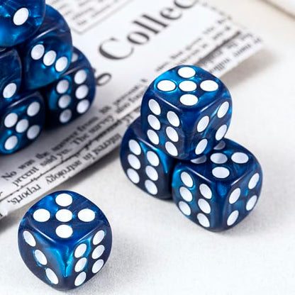 10 Pieces Polyhedral D6 Dice Set, 6 Sided Dice 16mm for RPG MTG DND Table Games (Blue) - color: Blue