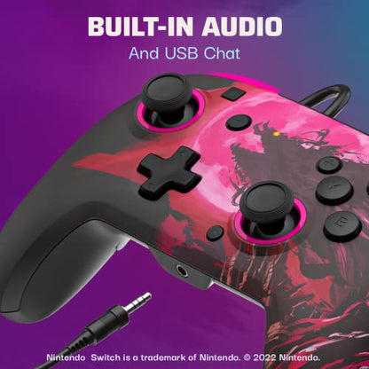 PDP REMATCH Enhanced Wired Nintendo Switch Pro Controller, Switch Lite/OLED Compatible - The Legend of Zelda: Breath of the Wild (Calamity Ganon)