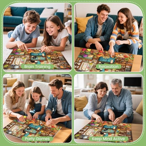 300 Large Piece Puzzle for Adult,Cute Cat Kitchen Jigsaw Puzzle for Seniors | Magic Theme Puzzle,Interlock Perfectly Letter on Back No Dust,Challenging Activity Game Puzzle Gift for Family (20.5 x 15 in) - style: KitchenKitten