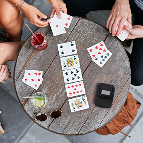 USA Gear Single Deck of Cards Case - Compatible with Poker, Bicycle Playing Deck, Uno, KEM, Copag and More - Playing Card Case Flexible Neoprene, Belt Loop, Carabiner Clip